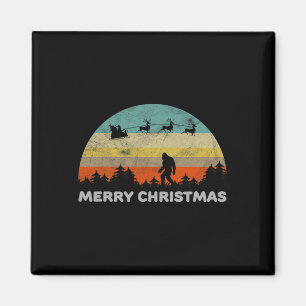 Imã Estilo Retro Divertido Pé Grande Feliz Natal Yeti
