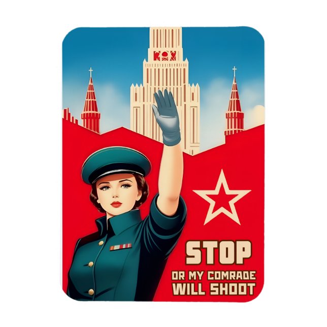 Ímã Estilo Retro Engraçado Estilo soviético USSR Comun (Vertical)