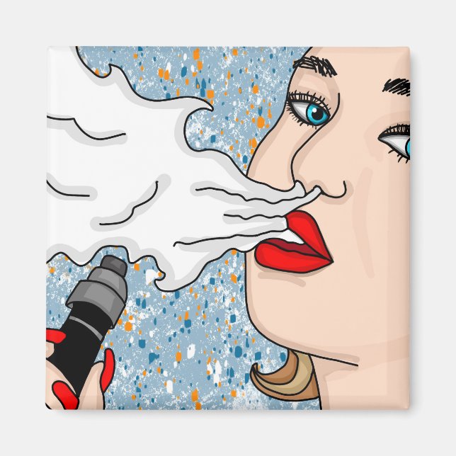 Imã Estilo Retro Estilo Vaping Lady (Frente)