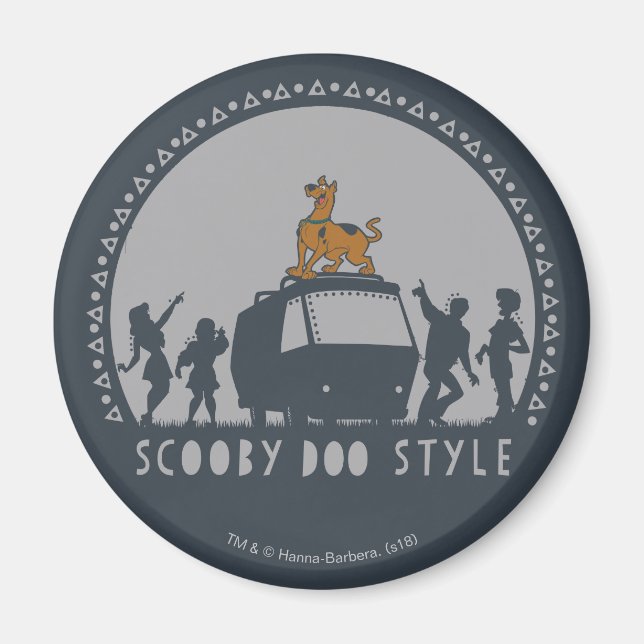 Imã Estilo Scooby-Doo Tribal Van Silhouette (Frente)