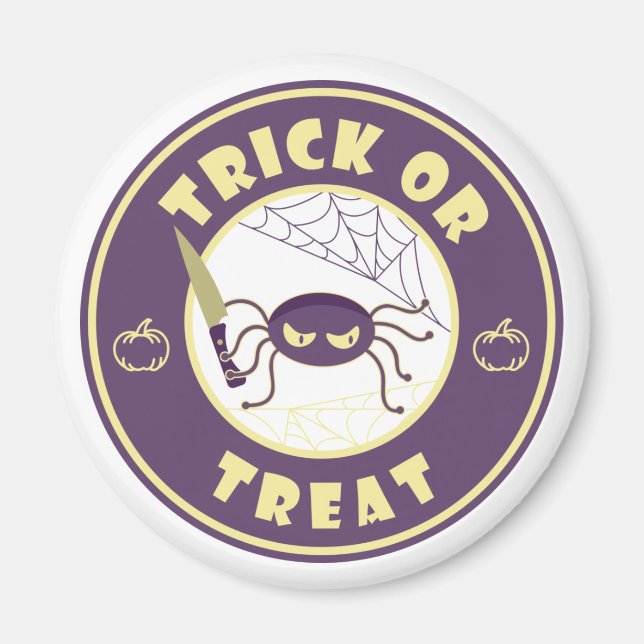 Imã Estilo Starbucks para a aranha do halloween (Frente)