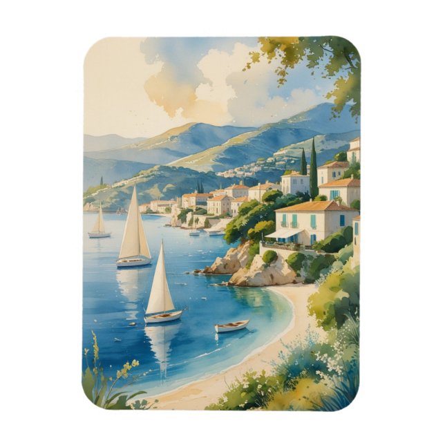 Ímã Estilo Vintage Cote D'Azur Viagem francês (Vertical)