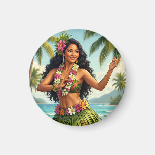 Imã Estilo Vintage Havaiano Garota Hula Viagem