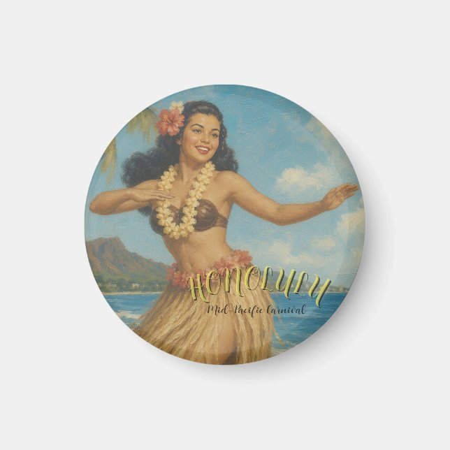 Imã Estilo Vintage Viagem Havaí (Frente)