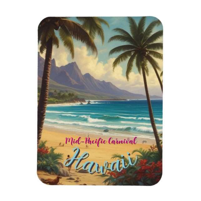 Ímã Estilo Vintage Viagem Honolulu Médio Havaiano - Pa (Vertical)