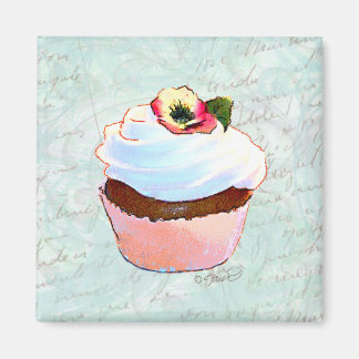 Imã Estilo Vitoriano do Cupcake de Chocolate Francês