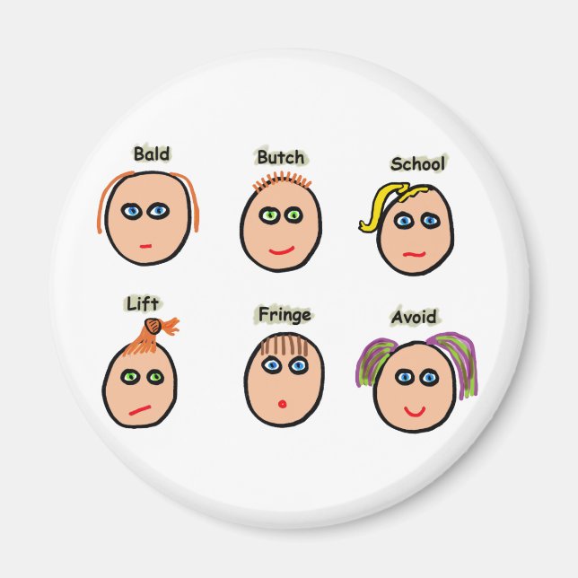 Imã Estilos de Cabelo Engraçado (Frente)