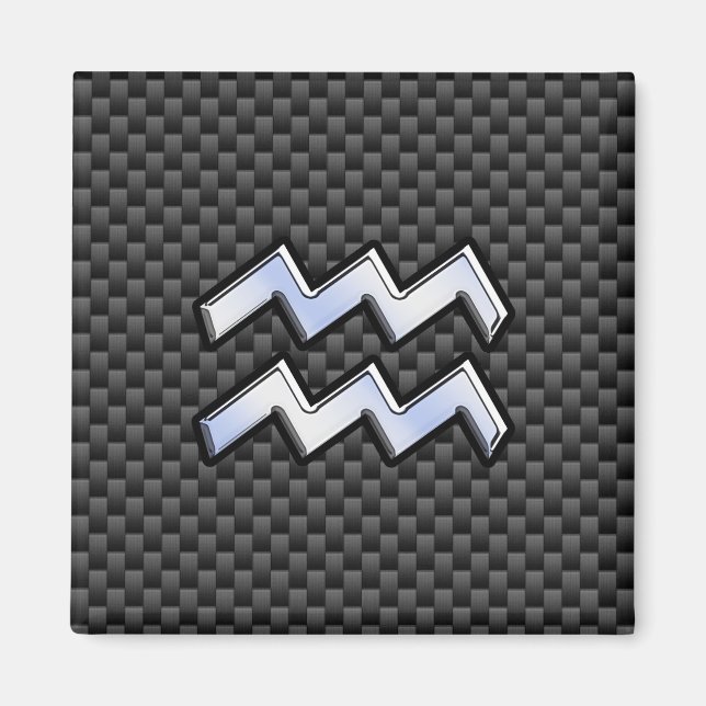 Imã Estilos de Fibra Carbono de Sinal Zodiac Aquário (Frente)