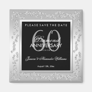 Imã Estiloso Aniversário de Casamento de 60 anos com D