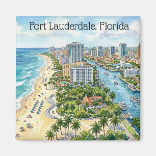 Imã Estiloso Fort Lauderdale Flórida Aquarela