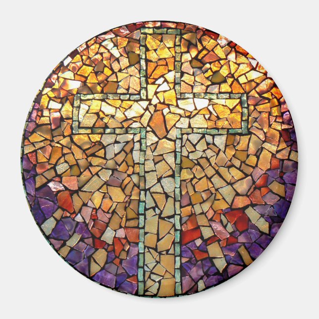 Imã Estipulado de vidro Mosaico "Cross" (Frente)