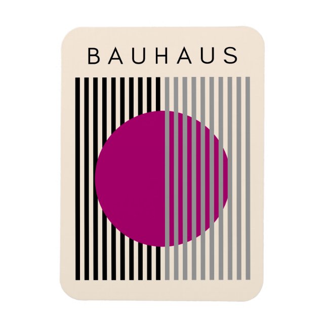 Ímã Estirpes de Círculo Roxo de Arte Moderna Bauhaus (Vertical)