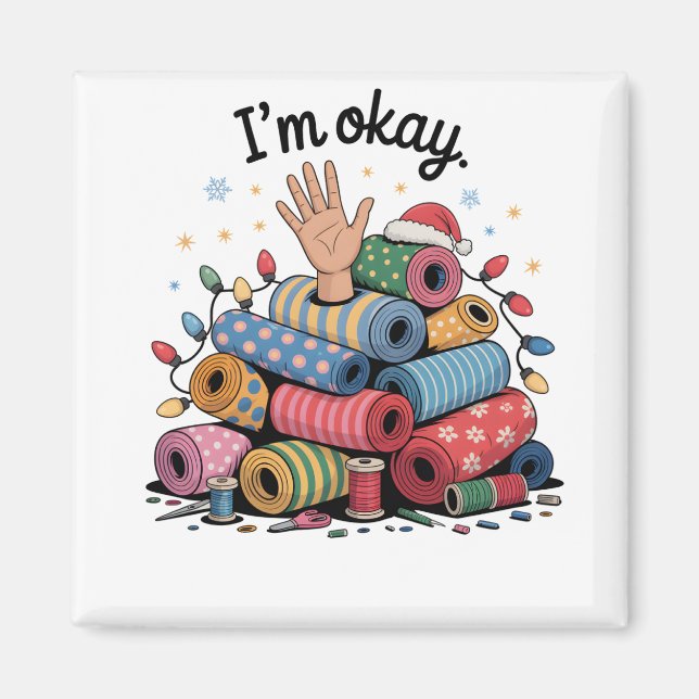 Imã Estou Bem Humor de Quilting Amantes do Natal (Frente)