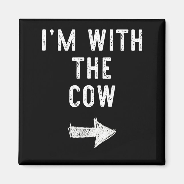 Imã Estou Com a Vaca Roupa de Casal de Halloween Engra (Frente)