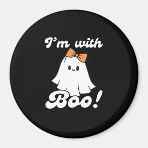 Imã Estou Com Boo Divertido Retro