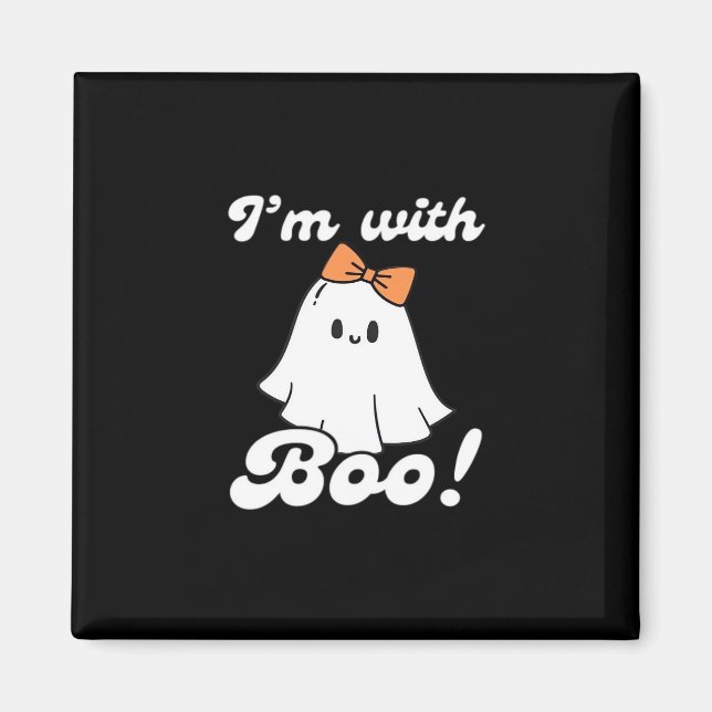 Imã Estou Com Boo Divertido Retro (Frente)