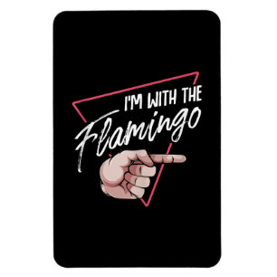Ímã Estou Com Figuras De Casal De Flamingo Halloween