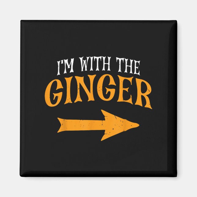 Imã Estou Com Ginger Halloween Figurume Engraçado Casa (Frente)