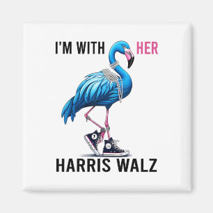 Imã Estou com o Harris W Flamingo Vote Blue