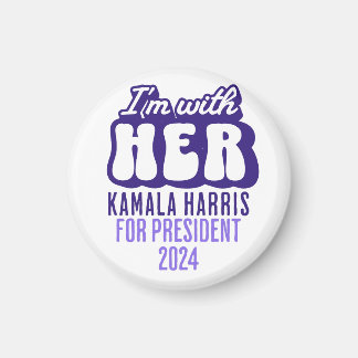 Imã Estou com o texto dela para Kamala Harris para o P