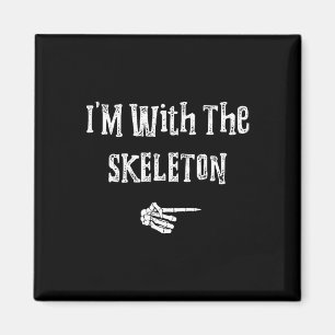 Imã Estou com Skeleton Halloween Casais engraçados