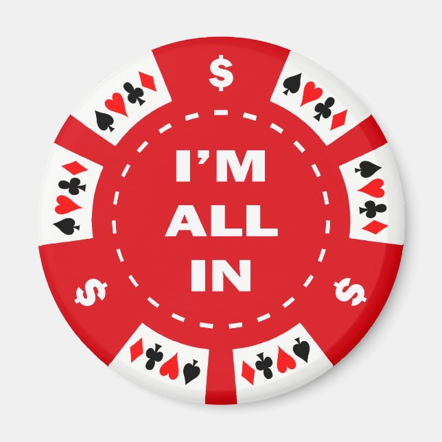 Imã Estou em Red Poker Chip (Frente)