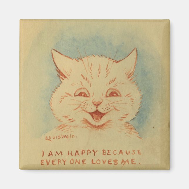 Imã Estou Feliz Porque Todo Mundo Me Ama (Ginger Cat) (Frente)