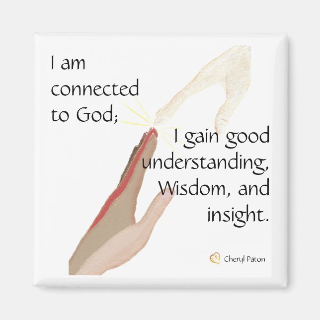 Imã Estou ligado a Deus, ganho bem... ímanes. (Frente)