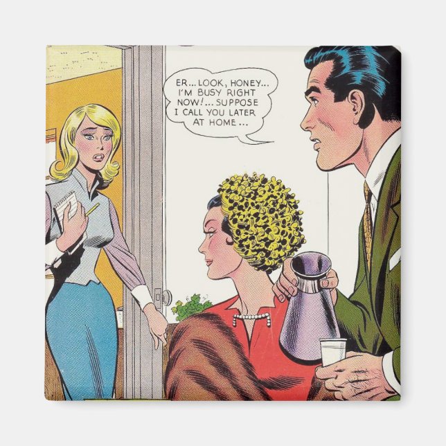 Imã "Estou Ocupado Agora" Magnete de Estilo Retroativo (Frente)