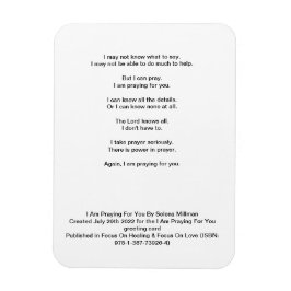 Ímã "Estou Rezando Por Você" Poema