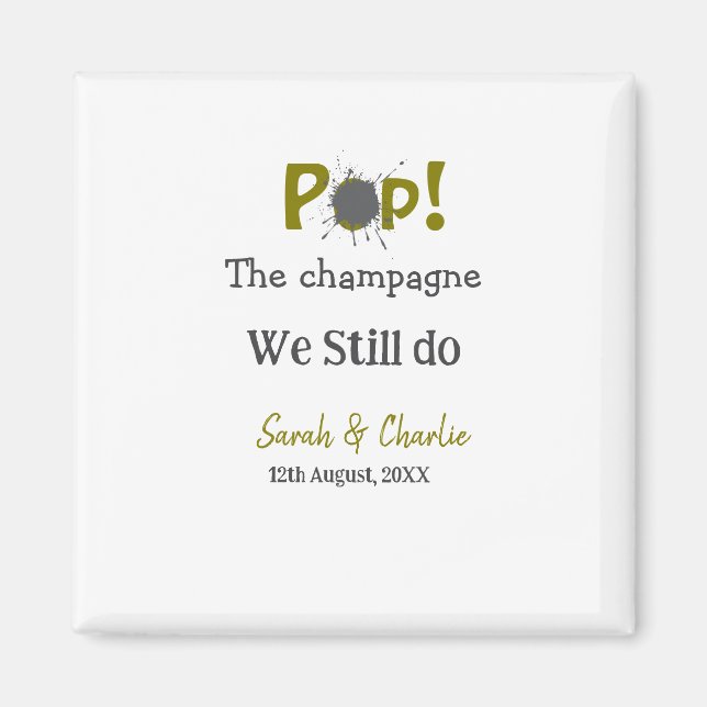 Imã Estourar o champanhe ainda fazemos casal cinza dou (Frente)