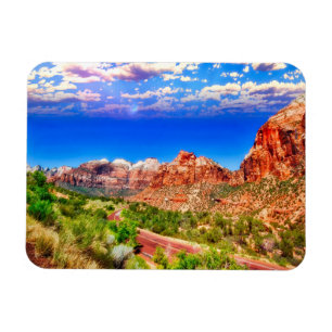 Ímã Estrada Através Do Parque Nacional De Zion