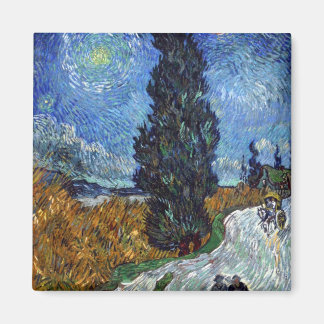 Imã Estrada country em Provença à noite por van Gogh