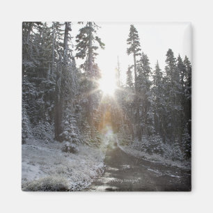 Imã Estrada de terra nevado que entra no sol
