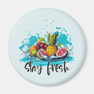 Imã Estrada Fresca - Verão - Frutas tropicais de aquar