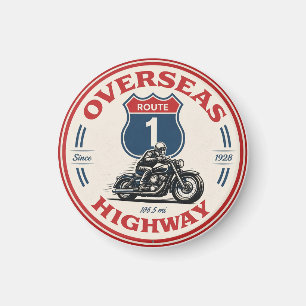 Imã estrada Overseas Highway vintage chaves da Flórida