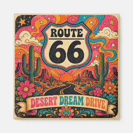 Imã Estrada Trippy dos Anos 60 da Mãe Rodoviária Vinta