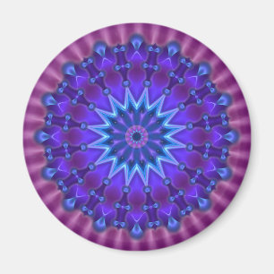 Imã Estrela da mandala na flor magenta do azul