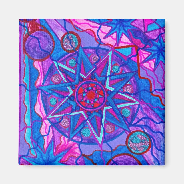 Imã "Estrela de Alegria" Magnet Quadrado de 2 Polegada (Frente)