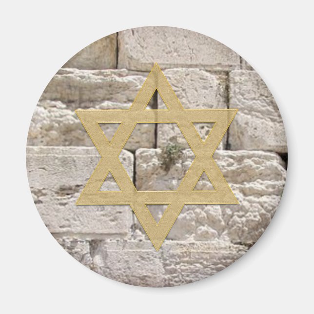 Imã Estrela de Davi Dovid de Ouro do Muro Ocidental Ko (Frente)