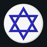 Imã Estrela de David<br><div class="desc">Estrela de David - Disponível em Azul ou Dourado. Você pode adicionar suas próprias palavras,  imagens e/ou alterar a cor de fundo usando as ferramentas de personalização do excelente do Zazzle. Esta imagem também está disponível em dezenas de outros produtos.</div>