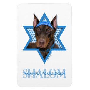 Ímã Estrela de David de Hanukkah - Doberman - rochosa