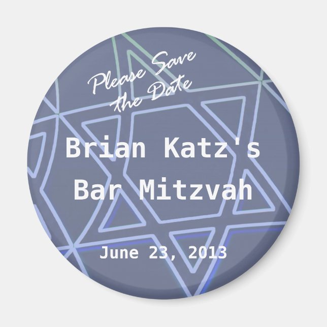 Imã Estrela de David Round Magnet (Frente)