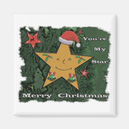 Imã Estrela de pão de Natal feliz