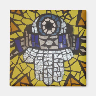 Imã Estrela de prata Tallit de Hamsa do mosaico e olho
