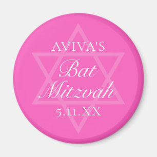 Imã Estrela do Partido Bat Mitzvah, rosa-quente, de Da
