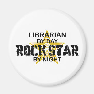 Imã Estrela do rock do bibliotecário em a noite