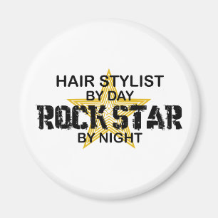 Imã Estrela do rock do cabeleireiro em a noite