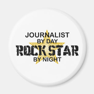 Imã Estrela do rock do journalista em a noite