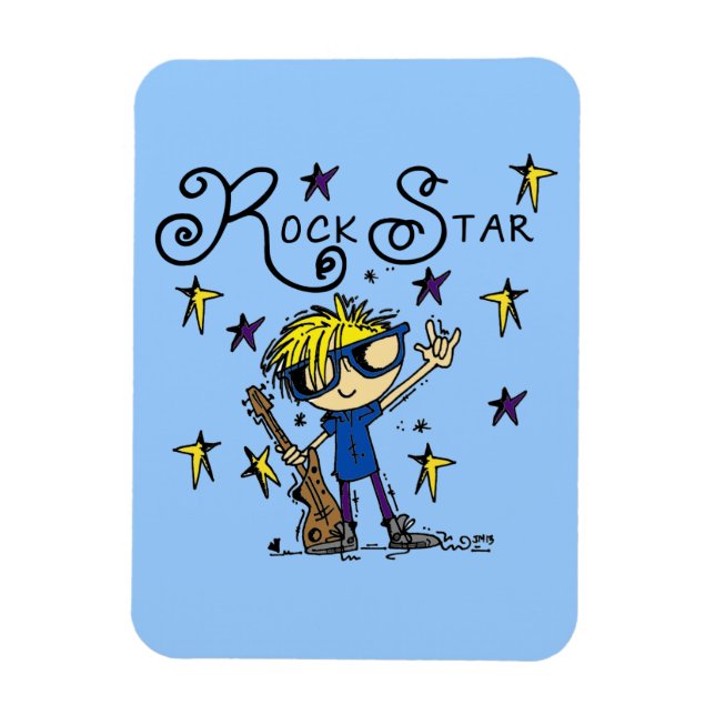 Ímã Estrela do rock loura do menino (Vertical)